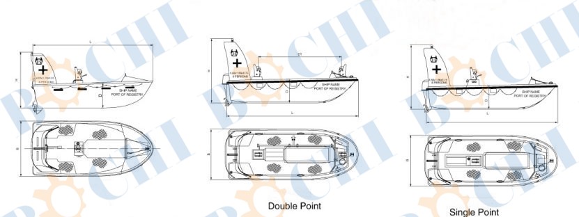 Rigid outboard engine rescue boat