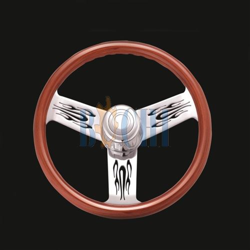 wooden steering wheel