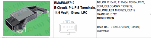 DELCO 1116412, 1116434, D603A, D678,