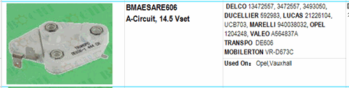 DELCO 13472557, 3472557, 3493050, DUCELLIER 592983,