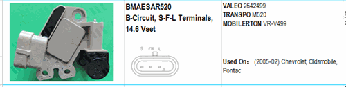 VALEO 2542499 used on ((2005-02) Chevrolet, Oldsmobile