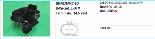 VALEO 593406,593406 ,YM3634VFP