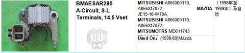 MITSUBISHI A866X00170, A866X17072, MAZDA JE15-18-W70A,