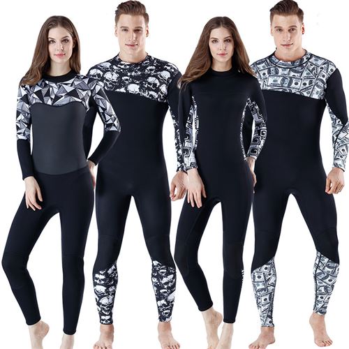 Thickened thermal printed one-piece diving suit MY
