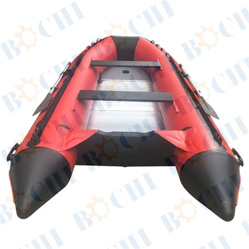 Rubber boat with thickened aluminum alloy bottom